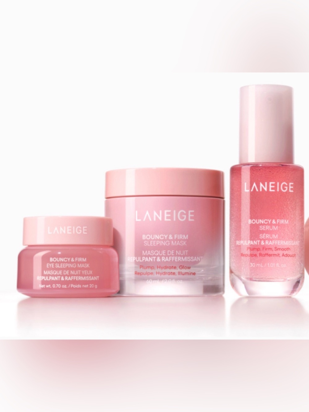 LANEIGE Bouncy & Firm Serum + Mask Set - sample size! Pink box set Sephora